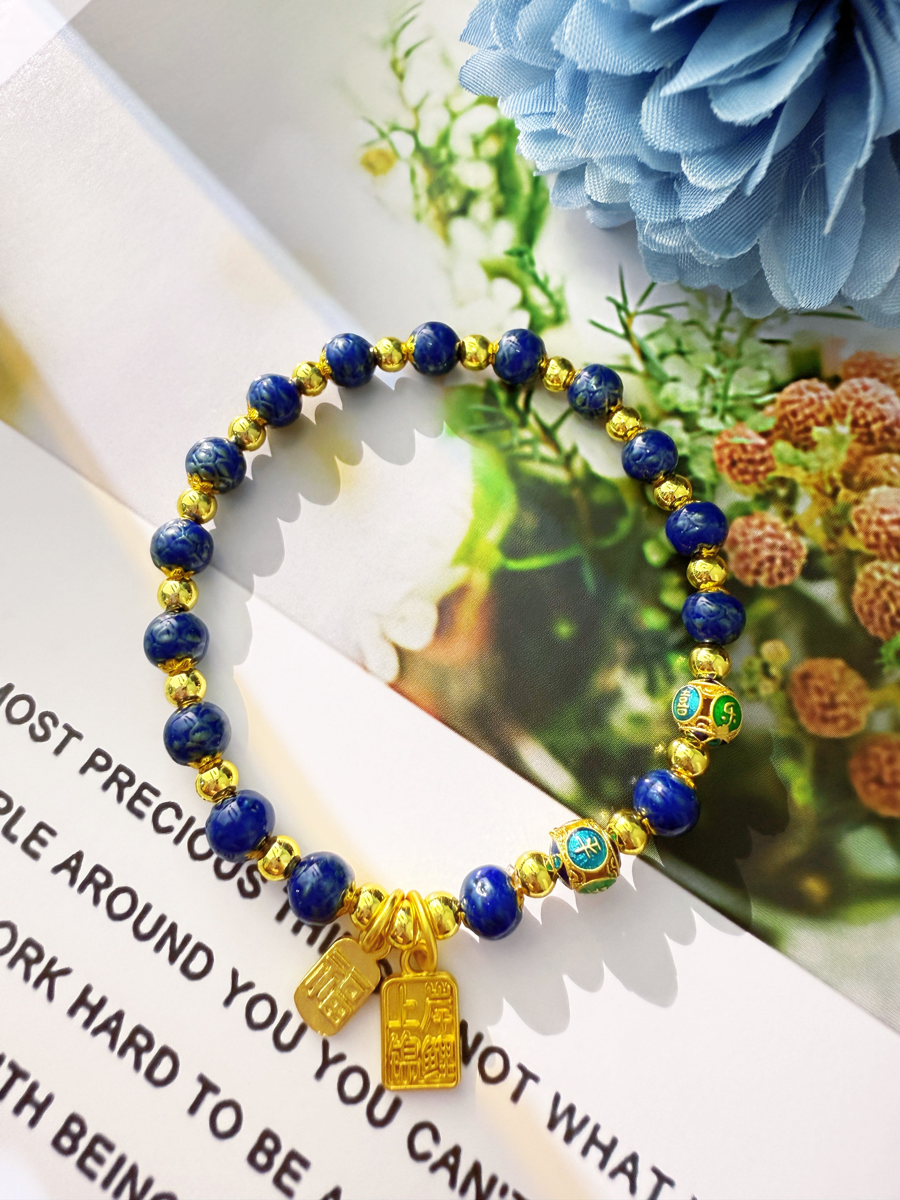 6MM珐琅彩手串-寓意平安喜乐