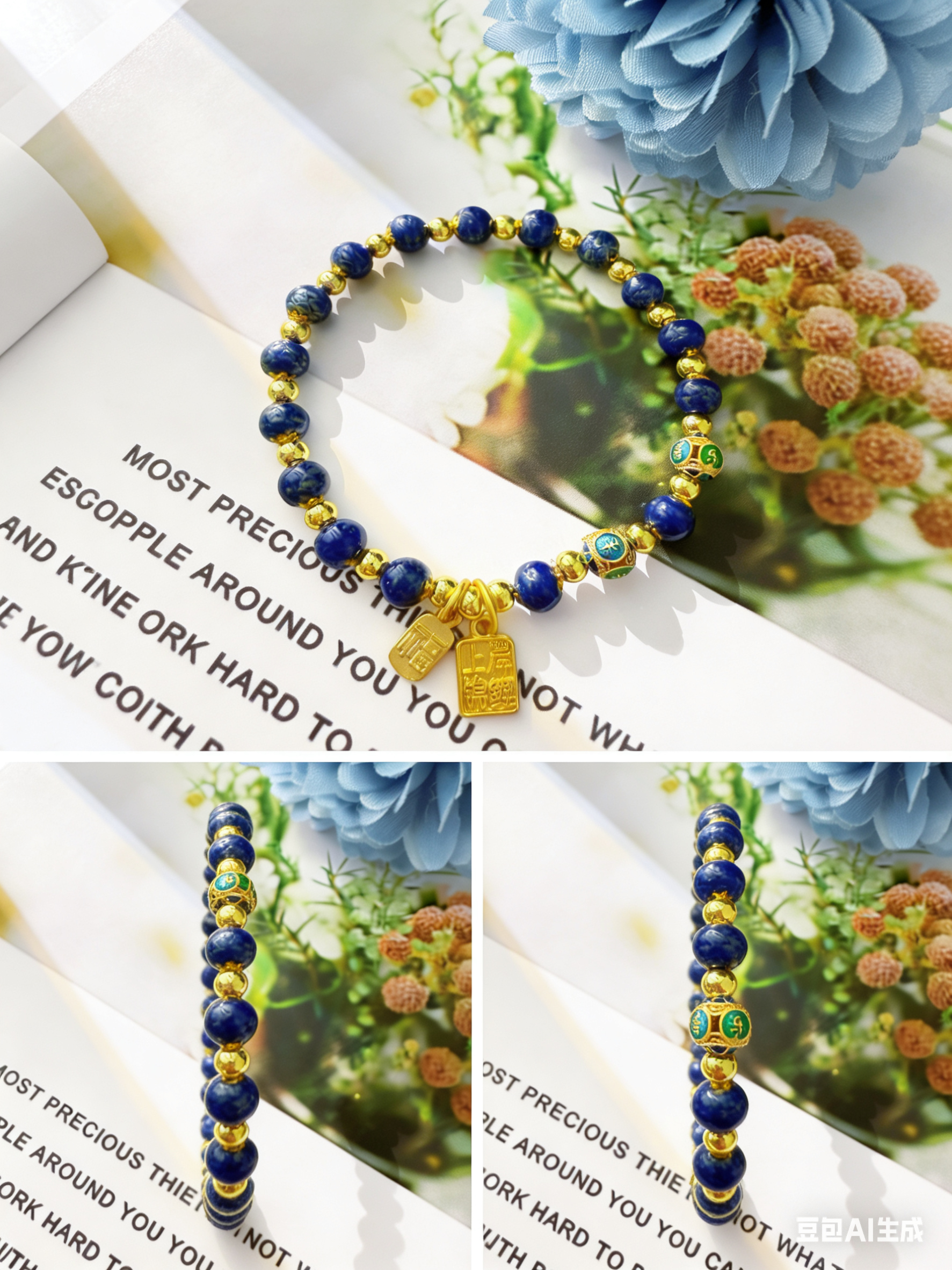 6MM珐琅彩手串-寓意平安喜乐