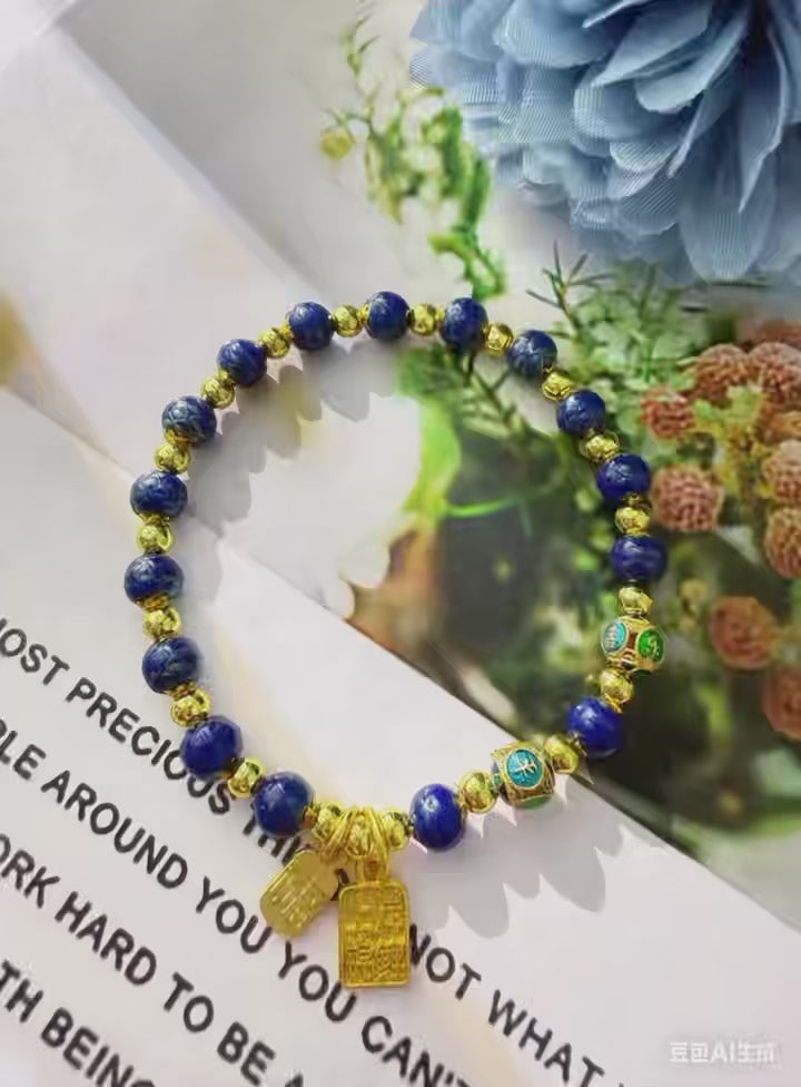 6MM珐琅彩手串-寓意平安喜乐